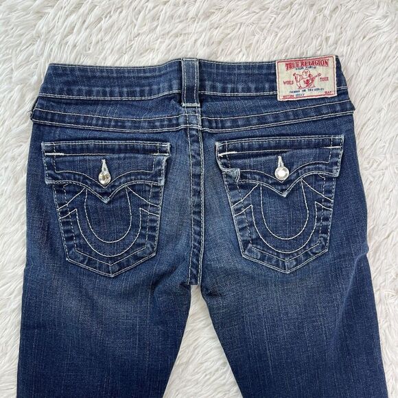 True Religion‎ Becky Women's Jeans Denim Flap Pocket White Boot Cut size 27 USA - Picture 15 of 16
